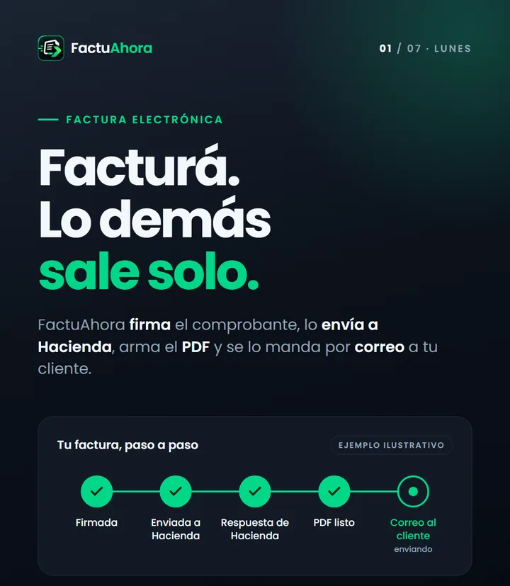 FactuAhora: la factura firmada, enviada a Hacienda y entregada por correo