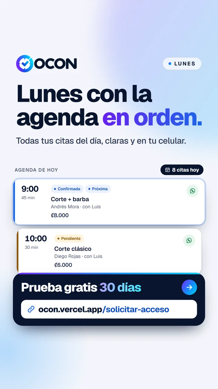OCON: la agenda del día ordenada en el celular